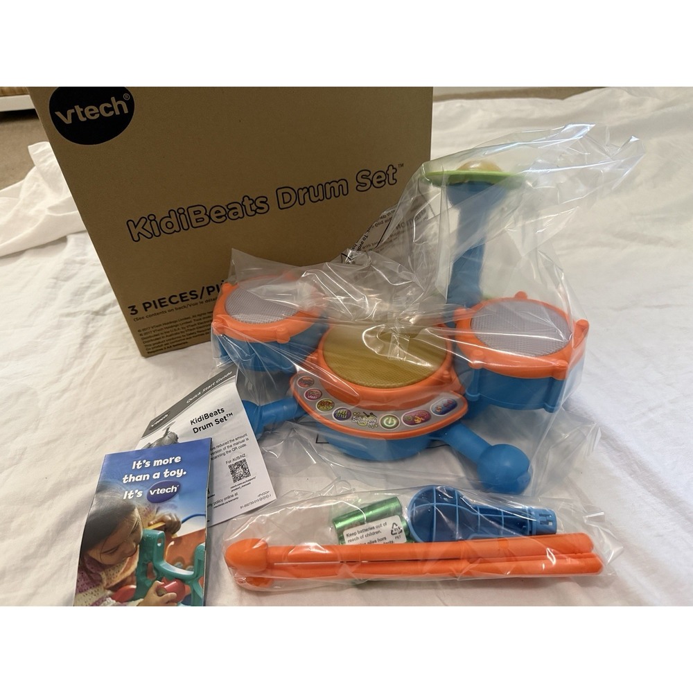 VTech KidiBeats Kids Drum Set, Orange NEW